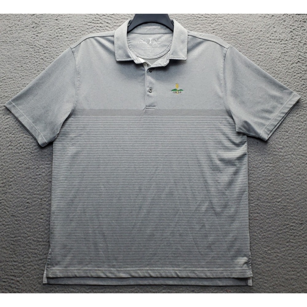 Bobby Jones Golf Polo Shirt Mens Large Gray 1912 Club Performance Short Sleeve